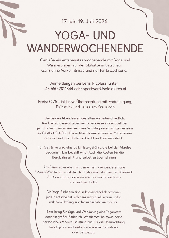 Yoga- und Wanderwochenende